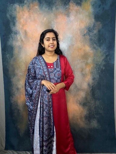 Blood Red Modal Indigo Patch Slit 3PC Set