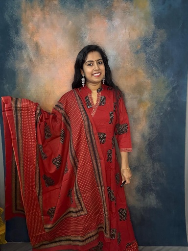 Elephant Print Anghrakha 3PC Set