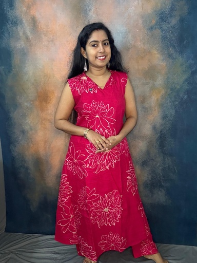 Rani Pink Vatican Silk Coord Set with Shirt Collar Aline Kurti