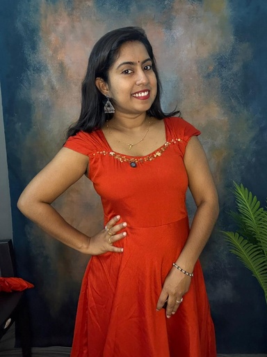 Silk Puff Sleeveless Model Frock