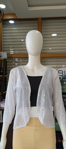 Party Wear Shrugs With White Sequence