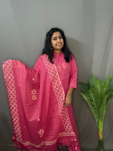 L0042 Anaya Rani Pink 3PC Set