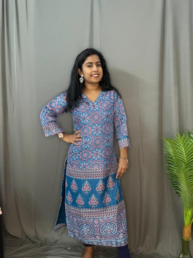 L0078 Blue Modal Kurti