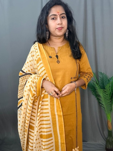 L0103 Anaya Mustard Yellow 3PC Set