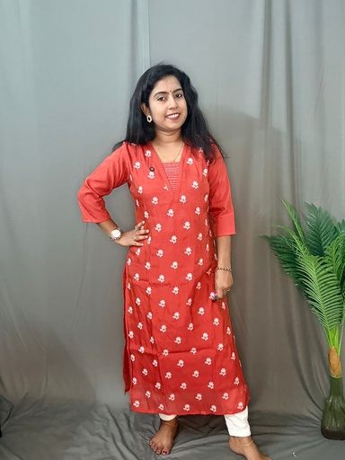 L0098 Rust Orange Kurti