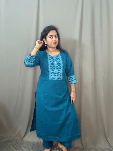 L0105 Anvita Peacock Blue 2PC Set