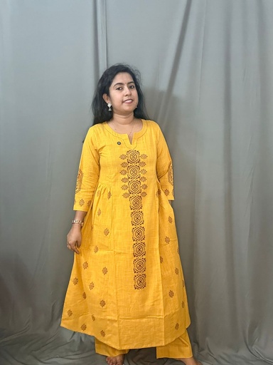 L0106 Anvita  Mustard Yellow 2PC Set