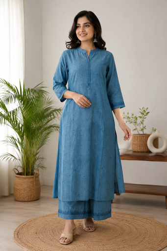 L0209 Anvita Blue Aline 2PC Set 