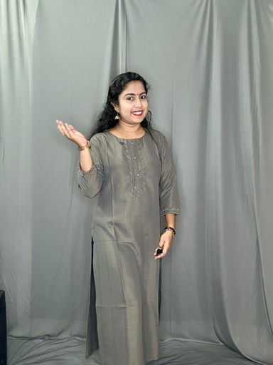 L0172 Farishta Grey Daily Wear Slit Kurti