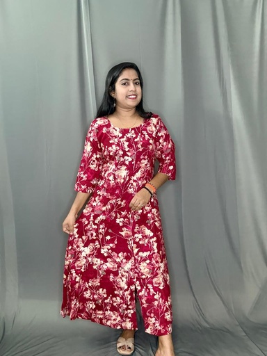 L0181 Printed Heavy Rayon Aline Kurti