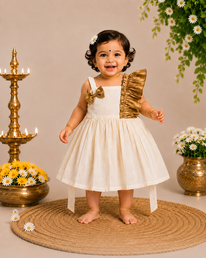 BK 010 Girls Onam Special Frock