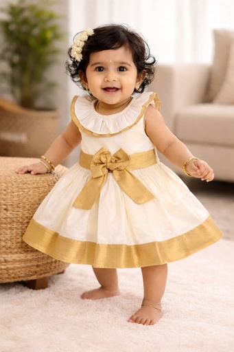 BK 011 Girls Onam Special Frock