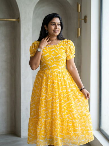 MFBL005 Georgette Mirror Work Frock